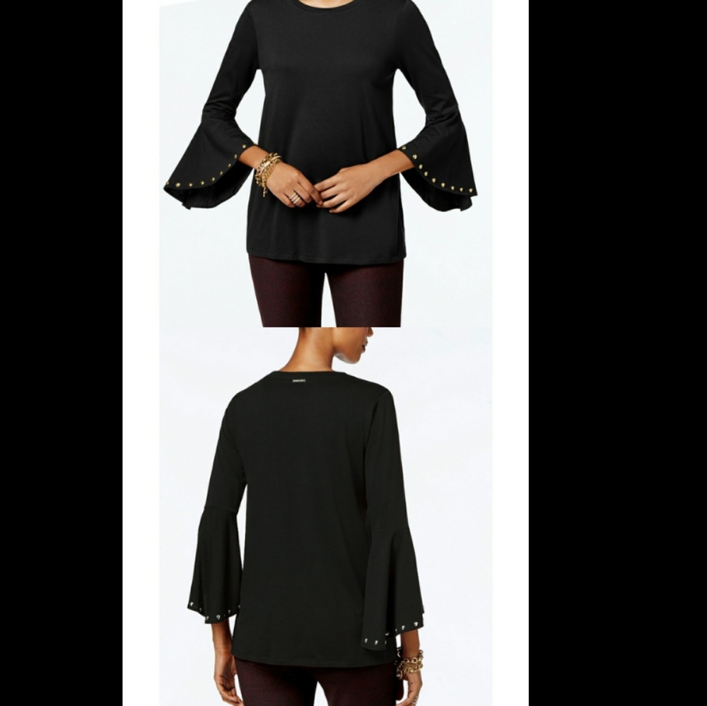 Michael Kors studded Bell-sleeve top